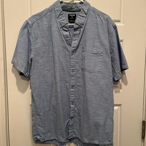 Hurley Blue Casual Button Down Shirt Soft Cotton Blend